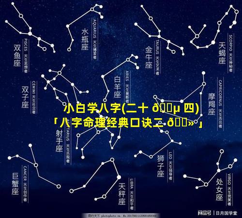 小白学八字(二十 🌵 四)「八字命理经典口诀二 🌻 」